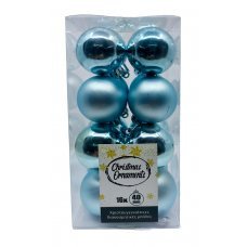 Χριστουγεννιάτικες Μπάλες Γαλάζιες - Σετ 16 τεμ. (4cm)